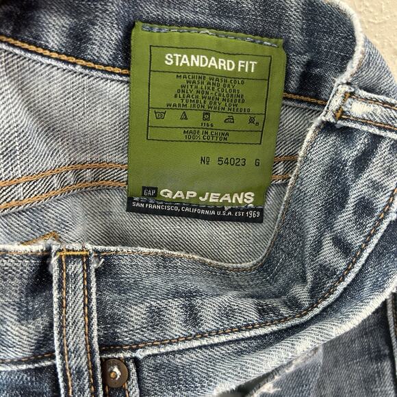 Gap 1969 Jeans Mens 32x34 Blue Standard Fit 100% Cotton Denim Pants Casual Y2K - Picture 4 of 5